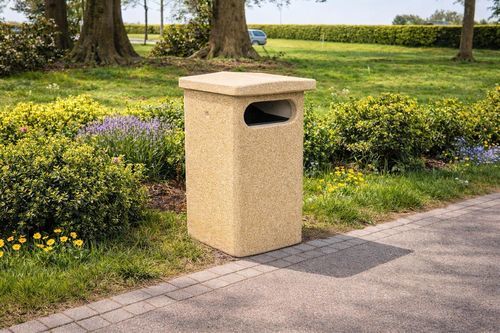 Park-Abfallbehälter - AP92 - Francioli - Beton / mit Deckel / für Außenbereich