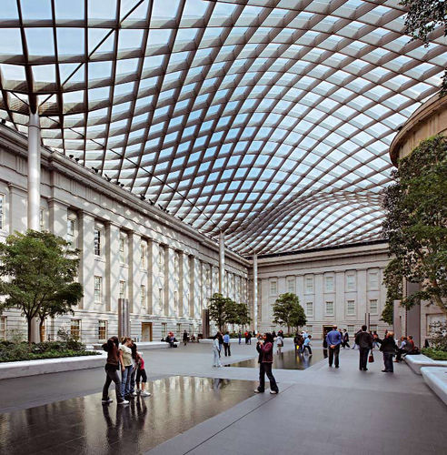 Stahl-Dachverglasung - ROBERT AND ARLENE KOGOD COURTYARD - Josef Gartner