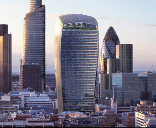 VSG-Glasscheibe - 20 FENCHURCH STREET SKY GARDEN - Josef Gartner - transparent / für Fassaden / flach