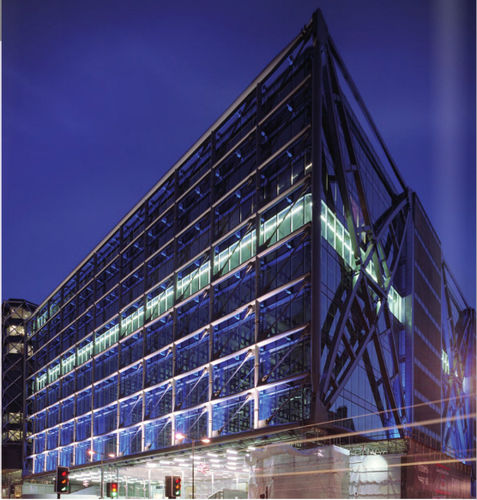 Paneel-Vorhangfassade - CANNON PLACE - Josef Gartner - aus Metall und Glas / perforiert