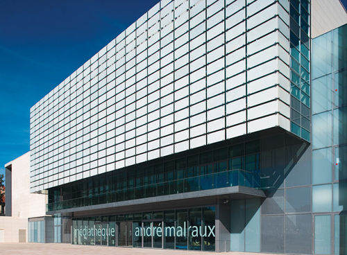 Hinterlüftete Fassade / Glas - MAM MÉDIATHÈQUE ANDRÉ MALRAUX - Josef Gartner - Aluminium