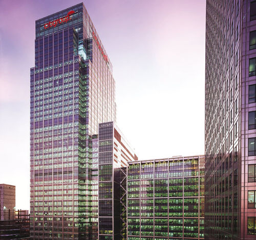 Paneel-Vorhangfassade - CANADA SQUARE - Permasteelisa - aus Aluminium und Glas / Edelstahl