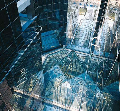 Aluminium-Dachverglasung - BANK CENTER - Permasteelisa