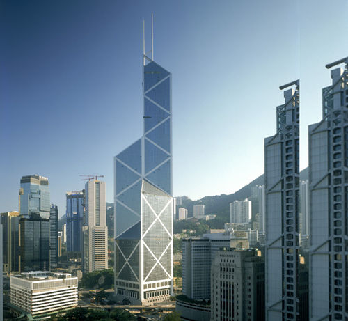 Vorhangfassade aus Metall und Glas - BANK OF CHINA TOWER - Permasteelisa - Glas / Spiegel