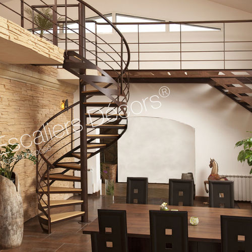 Wendeltreppe - AGNÈS DH47  - ESCALIERS DECORS - Holzstufen / mit Stahlstruktur / für Privatgebrauch