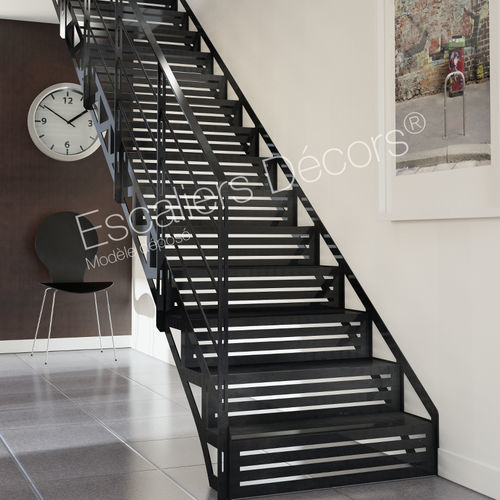 Gerade Treppe - GRAPHIQUE DT114 ESCA'DROIT® - ESCALIERS DECORS - Holzstufen / Glasstufen / Metallstufen