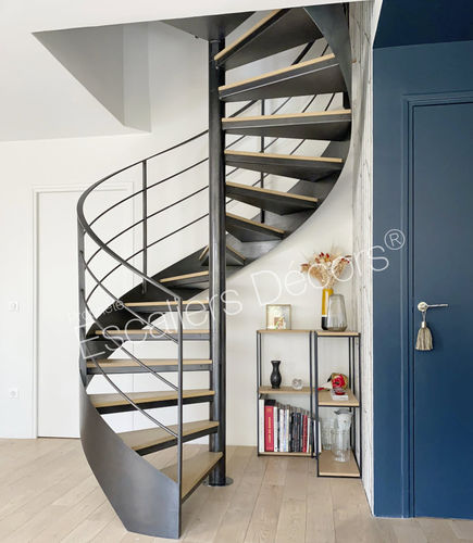 Wendeltreppe - LOFT DH125 - ESCALIERS DECORS - mit Stufen aus Eiche / Metallstufen / mit lackierter Stahlstruktur