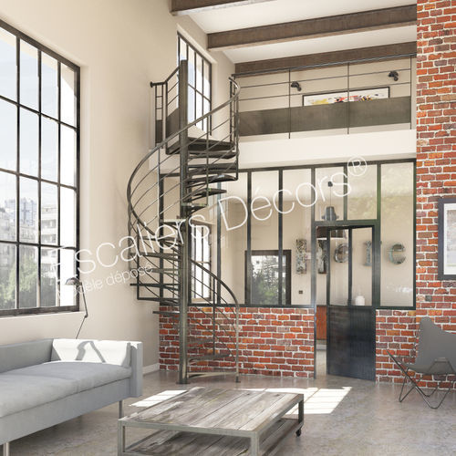 Wendeltreppe - ATELIER LOFT SH50 SPIR'DÉCO®  - ESCALIERS DECORS - Metallstufen / mit Stahlstruktur / für den Innenraum