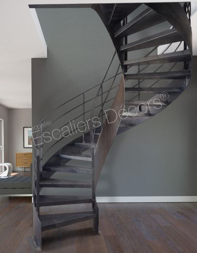 Spindeltreppe - LOFT DH120 SPIR'DÉCO® Flamme - ESCALIERS DECORS - Metallstufen / mit Stahlstruktur / für Privatgebrauch