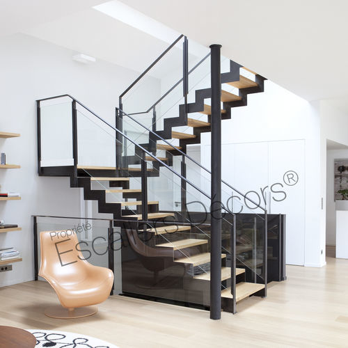 Stahlgeländer - DT127  - ESCALIERS DECORS - Glasplatten / für den Innenraum / für Treppen