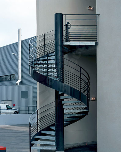 Wendel-Fluchttreppe - LOFT IH21 SPIR'DÉCO® - ESCALIERS DECORS - Metallstufen / mit Metallstruktur / Industrie