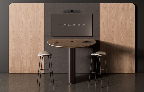 Moderner Tisch - ASTORIA - Halcon - Bronze / Holzfurnier / Stein