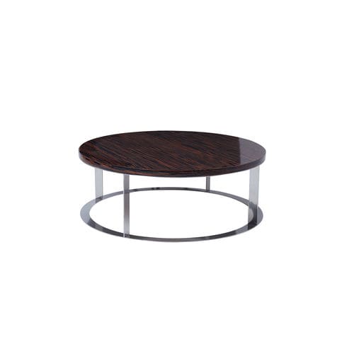 Moderner Couchtisch - KREIS - Viveti - Holz / Gestell aus Stahl / rund