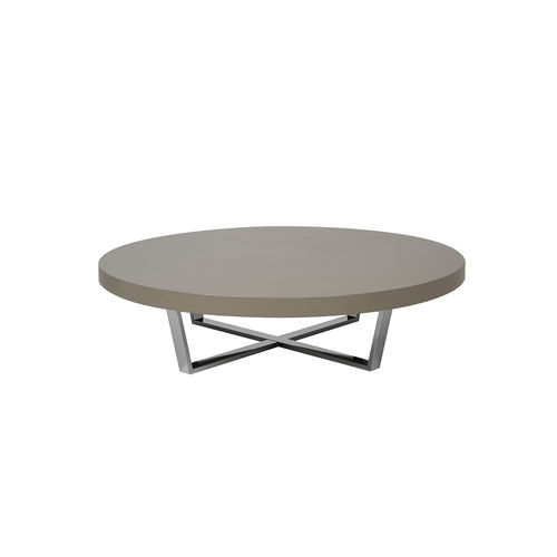 Moderner Couchtisch - BABEL - Viveti - lackiertes Metall / Gestell aus Stahl / rund