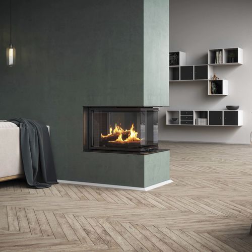 Kamineinsatz mit 3 Sichtseiten - VISIO 3:1 - Attika Feuer AG - Holz / Stahl / Strahlung
