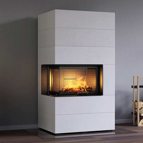 Eckkamineinsatz - VISIO 2 ELEMENT - Attika Feuer AG - Holz / Stahl / modern
