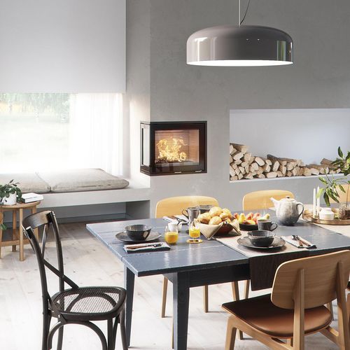 Eckkamineinsatz - R-600 - Attika Feuer AG - Holz / Stahl / modern