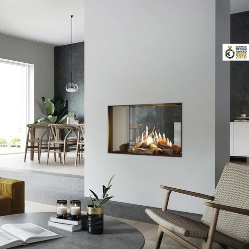 Gaskamin - VISIO TUNNEL - Attika Feuer AG - Einbau / für Wandmontage / Zentral