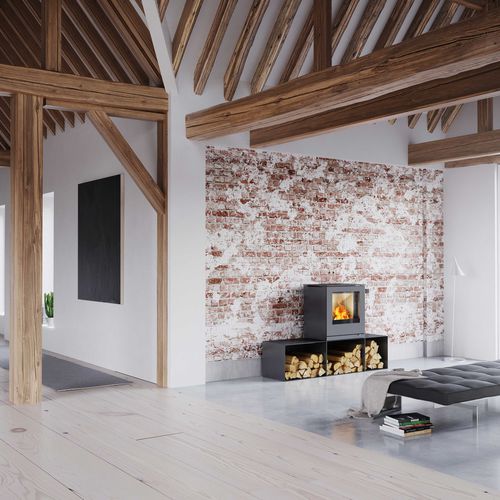 Holz-Kaminofen - Q-TEE 2 - Attika Feuer AG - 5 kW...10 kW / bodenstehend / modern