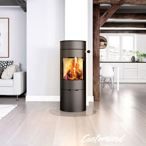Holz-Kaminofen - VIVA 120 L - Attika Feuer AG - 5 kW...10 kW / bodenstehend / mit 3 Sichtseiten