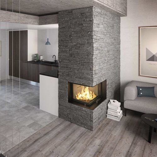 Eckkamineinsatz - VISIO 2 - Attika Feuer AG - Holz / Stahl / Strahlung