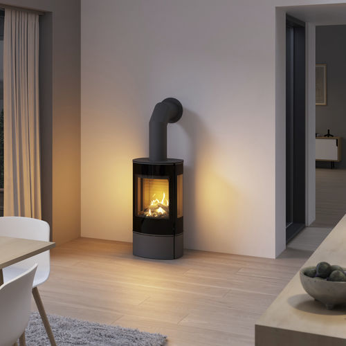 Gaskaminofen - CARO 90 GAS - Attika Feuer AG - freistehend / mit 3 Sichtseiten / modern