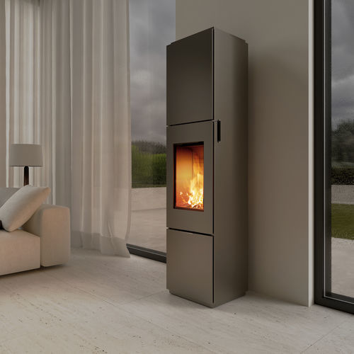 Holz-Kaminofen - OPAL - Attika Feuer AG - 5 kW...10 kW / freistehend / mit 3 Sichtseiten