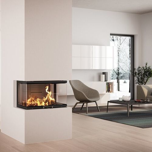 Kamineinsatz mit 3 Sichtseiten - VISIO 3 - Attika Feuer AG - Holz / Stahl / Strahlung