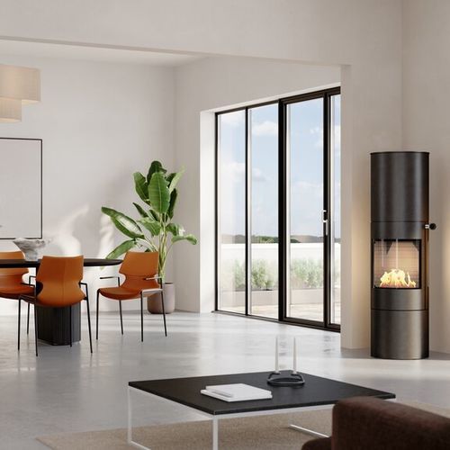 Bioethanol-Kaminofen - VIVA 160 L BIO - Attika Feuer AG - 0 - 5 kW / freistehend / mit 3 Sichtseiten