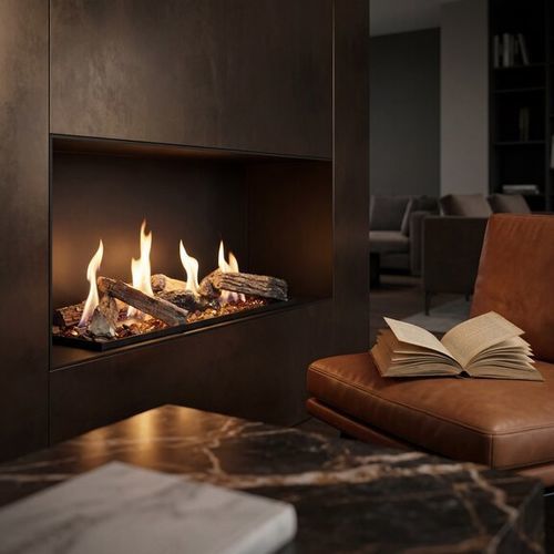 Zentral-Kamineinsatz - LOGICWOOD LINEAR - Attika Feuer AG - Bioethanol / mit natürlicher Konvektion / modern