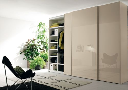 Moderner Kleiderschrank - PORTOFINO 34_35 - ORME - Glas / lackiertes Glas / mit Schiebetür