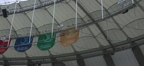 Membran-Architektur / Netz - BUSAN ASIAD - Hightex - Glasfaser / PTFE / für Seiltragwerk