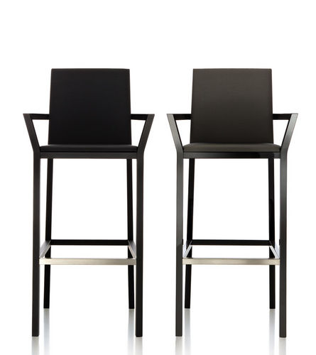 Moderner Barstuhl - BASICWOOD - Fornasarig - Stoff / Leder / Gestell aus Buche