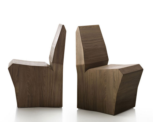 Stuhl / originelles Design - DITADIDAMA - Fornasarig - Nussbaum / für Gewerbegebrauch / für Privatgebrauch