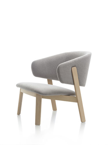 Sessel / skandinavisches Design - WOLFGANG LOUNGE - Fornasarig - Leder / Stoff / Holz