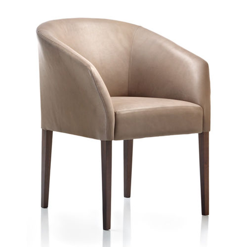Moderner Sessel - TULIP  - Fornasarig - Leder / Holz / Bridge