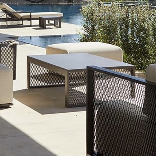 Moderner Couchtisch - THE FACTORY - VONDOM - Aluminium / Drahtgewebe / Gestell aus Aluminium