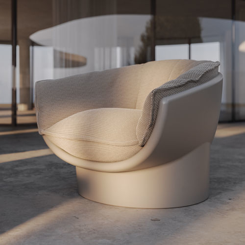 Moderner Sessel - Luna  - VONDOM - Leder / Stoff / Polyethylen