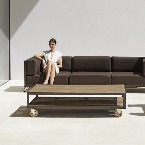 Moderner Couchtisch - VINEYARD EXTRA-LARGE    - VONDOM - Holz / Gestell aus Aluminium / rechteckig