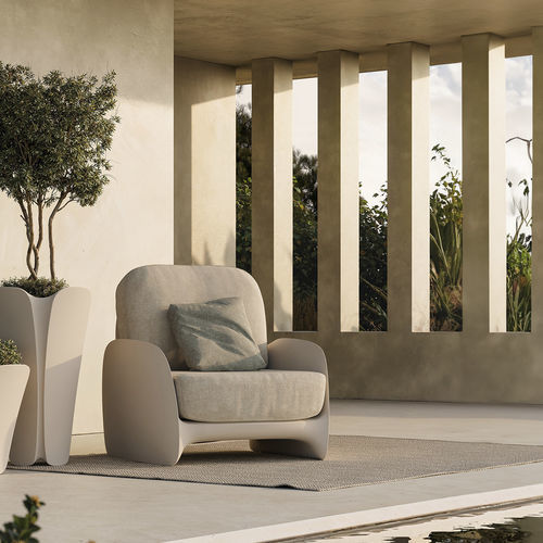 Sessel / organisches Design - PEZZETTINA - VONDOM - Stoff / Polyethylen / mit abnehmbarem Kissen