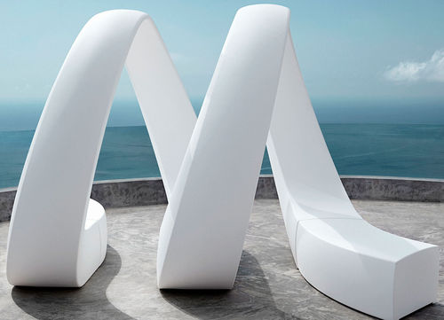 Gartenbank / originelles Design - AND  - VONDOM - Polyethylen / mit Rückenlehne / ohne Armlehnen