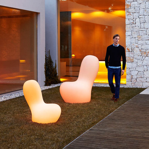 Kaminsessel / originelles Design - SABINAS - VONDOM - Polyethylen / beleuchtet / weiß