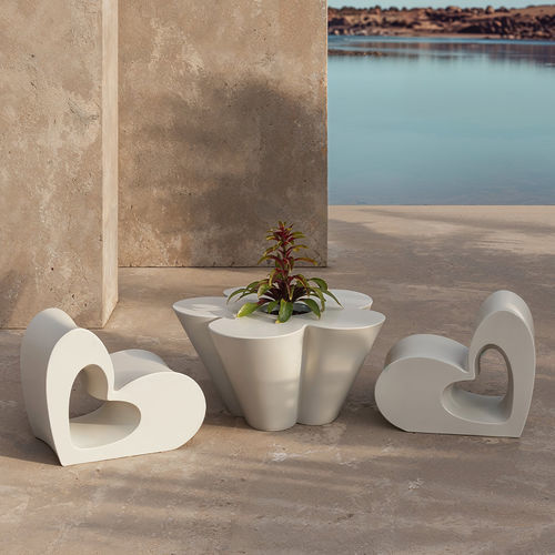 Kaminsessel / originelles Design - AGATHA - VONDOM - Polyethylen / grau / blau