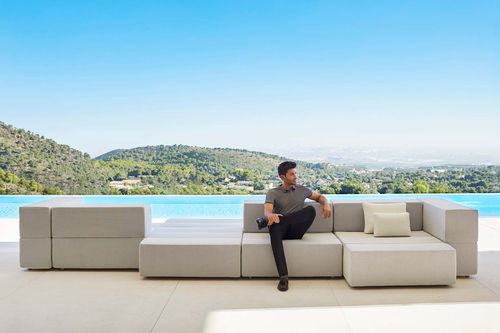Modulsofa - TABLET  - VONDOM - modern / für Außenbereich / Stoff