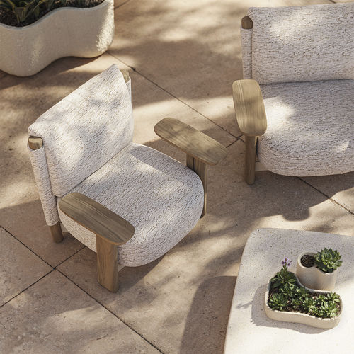 Moderner Sessel - Milos 70001 - VONDOM - Stoff / Iroko / Farbe anpassbar
