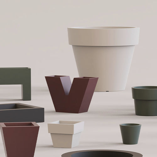 Polyethylen-Pflanzkübel - UVE  - VONDOM - beleuchtet / modern / schwarz