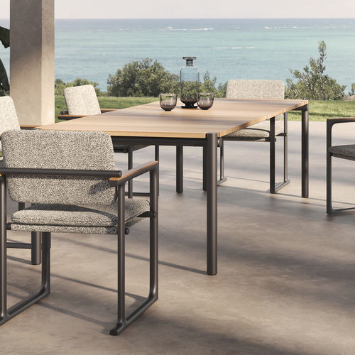 Moderner Esstisch - Tulum  - VONDOM - Teakholz / Gestell aus Aluminium / rechteckig