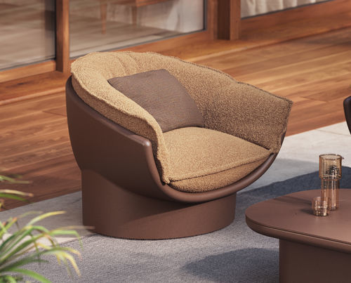 Moderner Sessel - Luna  - VONDOM - Leder / Stoff / Polyethylen