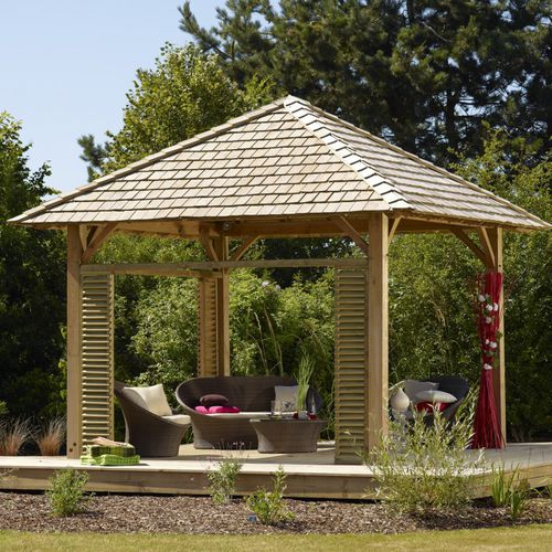 Selbsttragende Pergola - DURAPIN - PIVETEAU BOIS - Holz / Holzdach / für Gewerbegebrauch