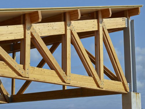 Holz-Dachstuhl / massiv - LAMWOOD - PIVETEAU BOIS - Zimmerei / für Gewerbegebrauch